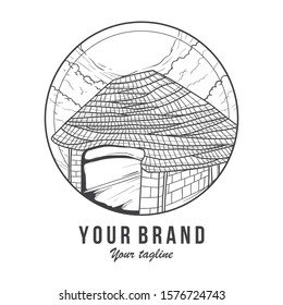 Hand Draw Waving Roof Logo Template