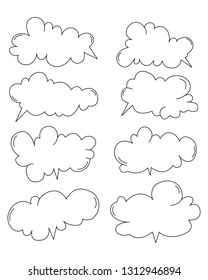 Hand draw the weather collection. Flat style vector illustration.Hand draw cloud collection. Flat style vector illustration.