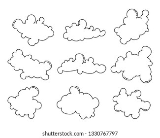 Hand draw the weather collection. Flat style vector illustration.Hand draw cloud collection. Flat style vector illustration.