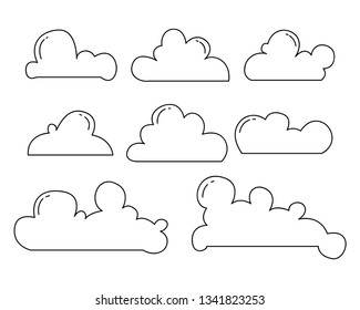 Hand draw the weather collection. Flat style vector illustration.Hand draw cloud collection. Flat style vector illustration.