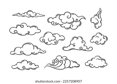 Dibujar a mano la colección del tiempo. Ilustración vectorial de estilo plano