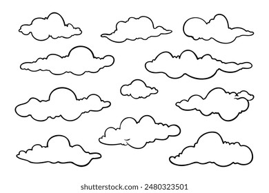 Hand draw the weather collection. Flat style vector illustration