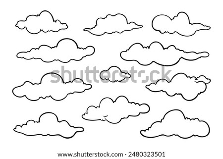 Hand draw the weather collection. Flat style vector illustration