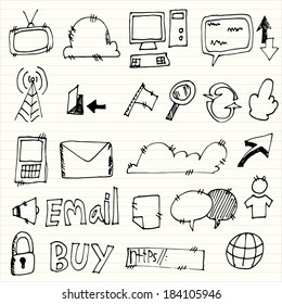 Hand Draw Web Icon: vector de stock (libre de regalías) 184105946 ...