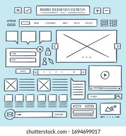 hand draw web icon vector