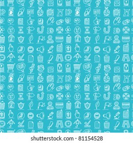 hand draw web icons seamless pattern