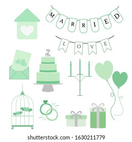 HAND DRAW WEDDING ICON, SET OF LOVE ICON
