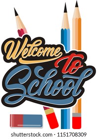 Hand draw Welcome Back to school
