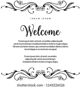 Hand draw welcome floral theme vector illustration