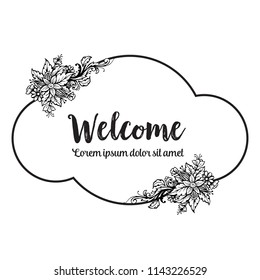 Hand draw welcome floral theme vector illustration