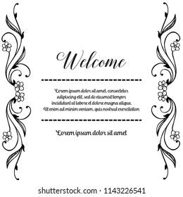 Hand draw welcome floral theme vector illustration