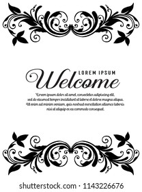 Hand draw welcome floral theme vector illustration