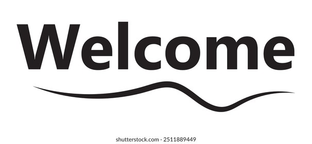 Hand draw welcome lettering and text icon vector. vector illustration.