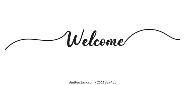 Hand draw welcome lettering and text icon vector. vector illustration.