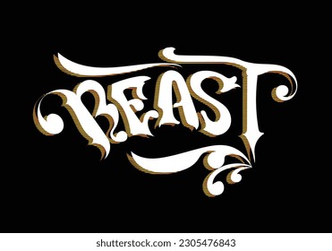 hand draw word of BEAST