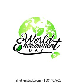 Hand Draw World Environment Day On White Background. Vector Illustration.