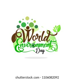 Hand Draw World Environment Day On White Background. Vector Illustration.