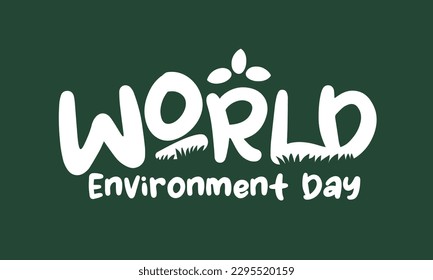 Hand Draw World Environment Day On White Background. Vector Illustration.