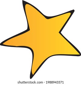 Estrella amarilla dibujada a mano. Doodle abstracto	
