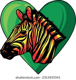hand draw Zebra head vector illustration design