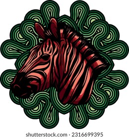 hand draw Zebra head vector illustration design