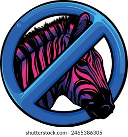hand draw Zebra head vector illustration design