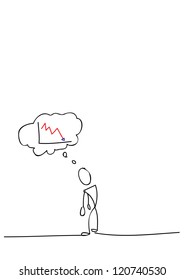 hand draw.Business man failing