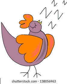 Hand draw,Chicken hen sleeping