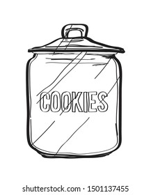 Hand Drawin Illustartion Empty Cookie Jar Stock Vector (Royalty Free ...
