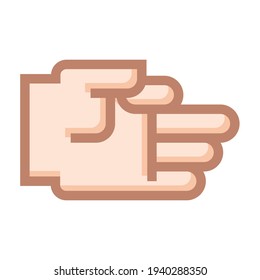 Hand drawing with 1 closed finger. Hand with 1 closed finger. Hand icon with 1 closed finger.