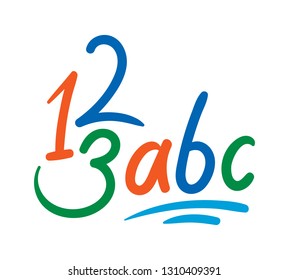 hand drawing 123 and abc concept