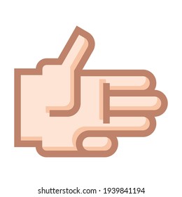 Dibujo manual con 3 dedos y un pulgar abierto. Mano con 3 dedos y pulgar abiertos. Icono de mano con 3 dedos y pulgar abierto.