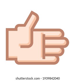 Hand drawing with 4 fingers and open thumb. Hand with 4 fingers and open thumb. Hand icon with 4 fingers and open thumb.