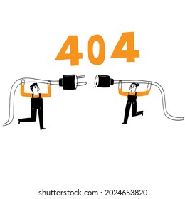 Hand drawing 404 error page vector illustration doodle character style. For a landing web page