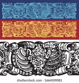 Hand drawing Aboriginal abstract geometric pattern. A seamless vector background. gold and blue ornament. Graphic modern pattern. Simple lattice graphic design.