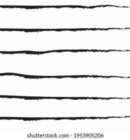 Hand drawing abstract black horizontal lines on white background. For fabric, wallpaper, prints. Vector