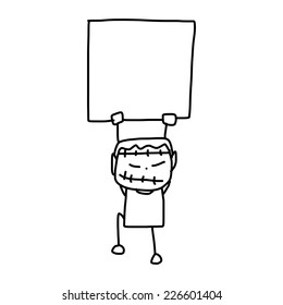 hand drawing abstract cartoon character halloween