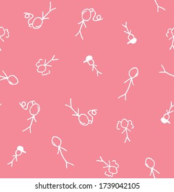 Fondo aislado del patrón vectorial de repetición de dibujos de mano del hombre de la llamada