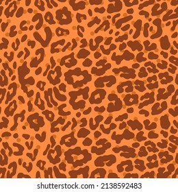 Hand Drawing Abstract Cheetah Leopard Leather Animal Skin Shapes with Dots Repeating Vector Pattern Isolated Background