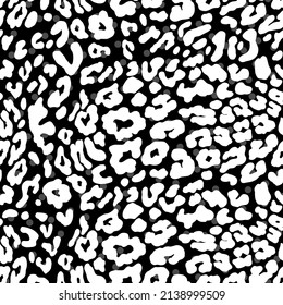 Hand Drawing Abstract Cheetah Leopard Leather Animal Skin Shapes with Dots Repeating Vector Pattern Isolated Background