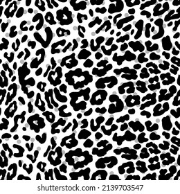 Hand Drawing Abstract Cheetah Leopard Leather Animal Skin Shapes with Dots Repeating Vector Pattern Isolated Background