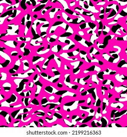 Hand Drawing Abstract Cheetah Leopard Leather Animal Skin Geometric Shapes Repeating Vector Pattern Isolated Background