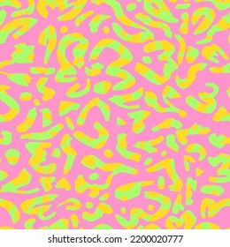 Hand Drawing Abstract Cheetah Leopard Leather Animal Skin Geometric Shapes Repeating Vector Pattern Isolated Background