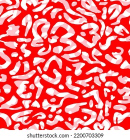Hand Drawing Abstract Cheetah Leopard Leather Animal Skin Geometric Shapes Repeating Vector Pattern Isolated Background