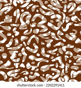 Hand Drawing Abstract Cheetah Leopard Leather Animal Skin Geometric Shapes Repeating Vector Pattern Isolated Background