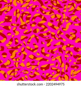 Hand Drawing Abstract Cheetah Leopard Leather Animal Skin Geometric Shapes Repeating Vector Pattern Isolated Background