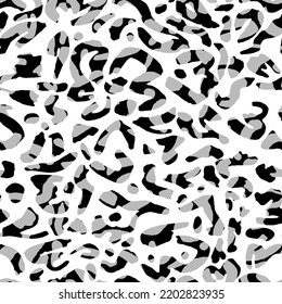 Hand Drawing Abstract Cheetah Leopard Leather Animal Skin Geometric Shapes Repeating Vector Pattern Isolated Background