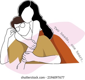 Hand drawing abstract couple vector