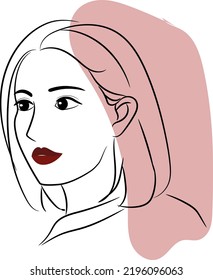 Hand drawing abstract female portrait a young vector