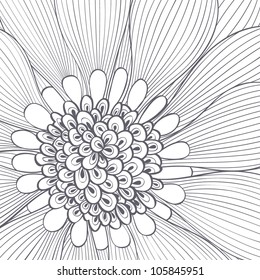 Hand drawing abstract floral background. Flower  isolated closeup. Element for design. Vector illustration.
